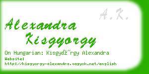 alexandra kisgyorgy business card